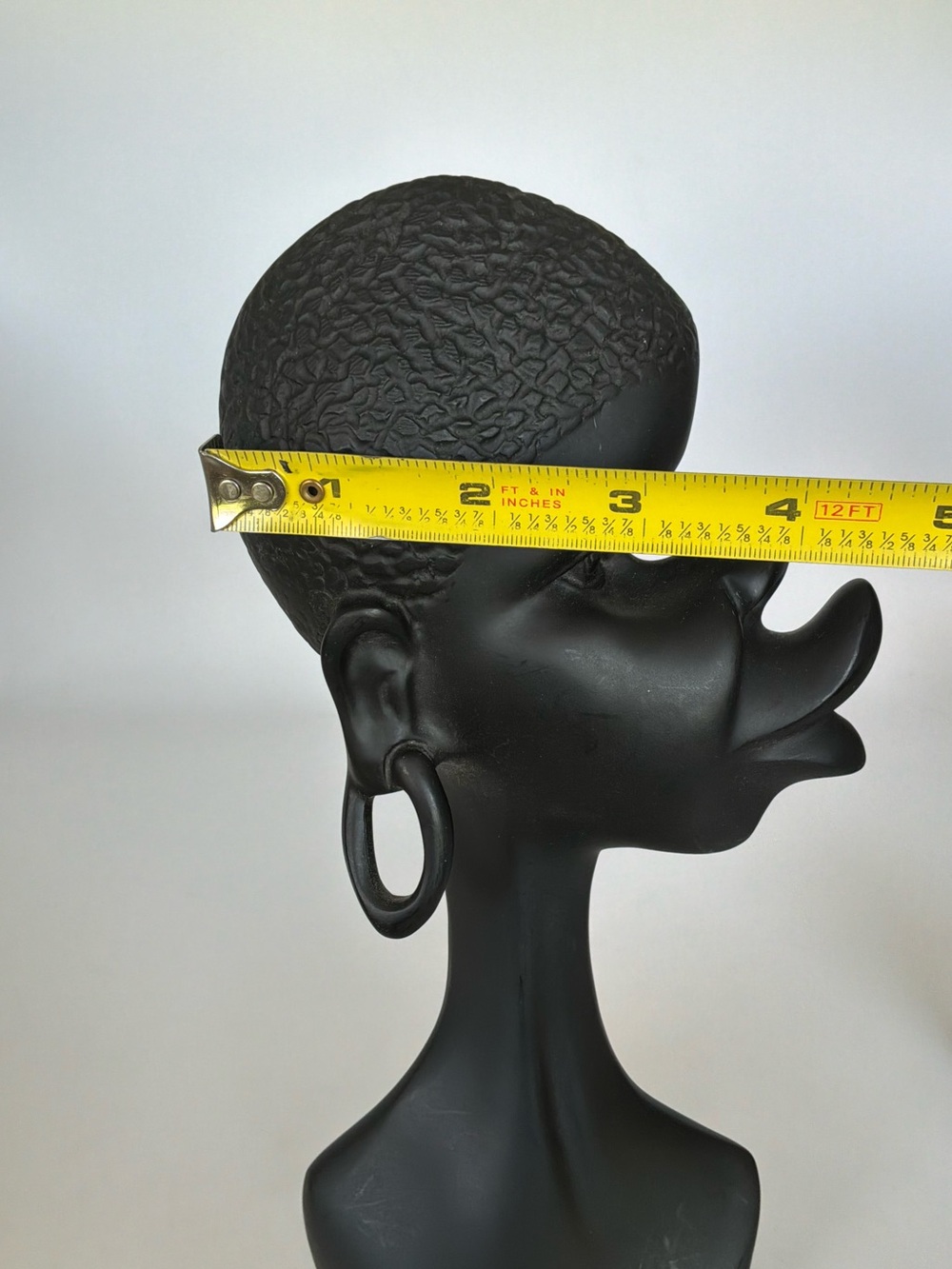 Vintage Mid-Century Modern African Bust Sculptures Set of 2 Black Figurines - Picture 5 of 11